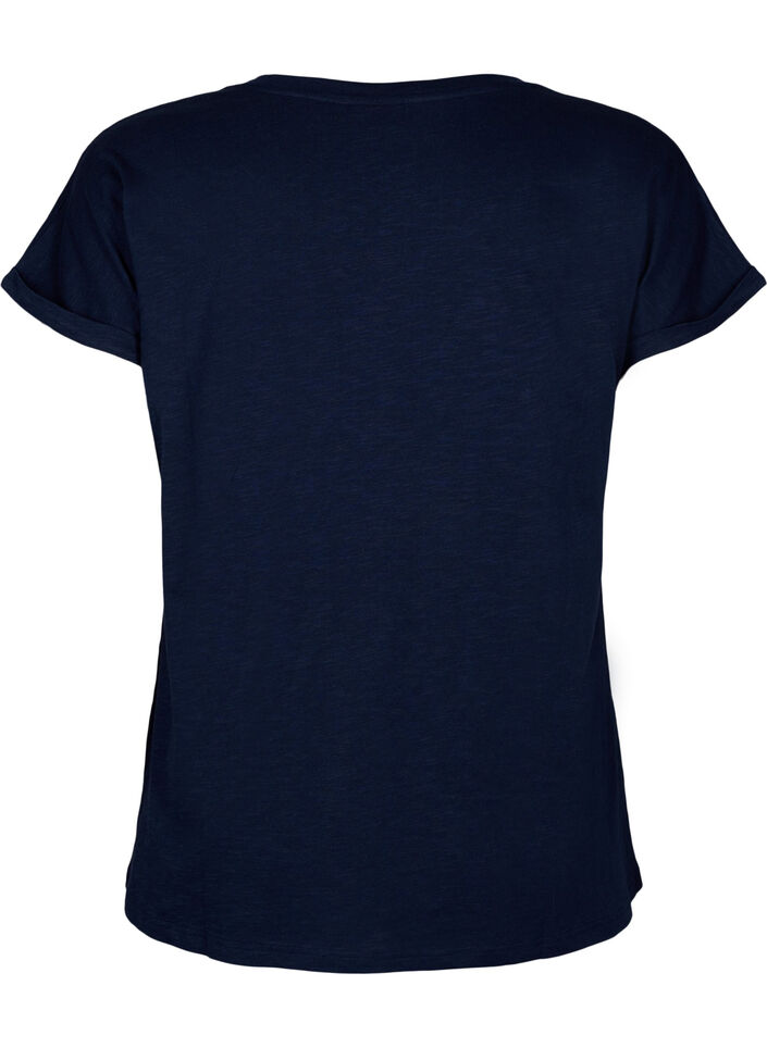 Koszulka z organicznej bawelny z nadrukiem, N.Sky w. White Print, Packshot image number 1