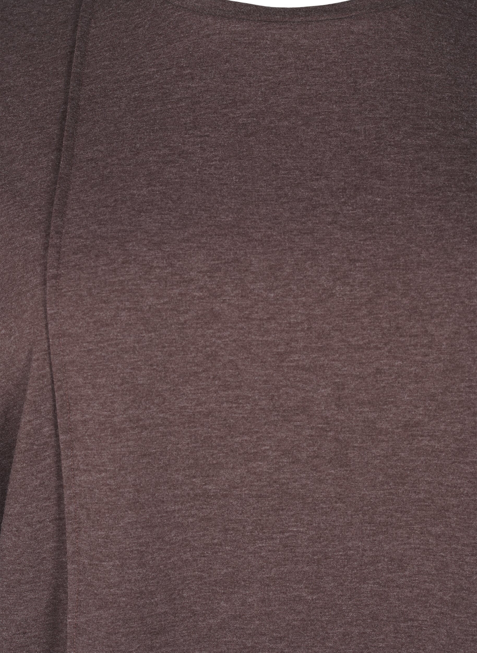 Zizzi Luzna bluzka dzersejowa z&nbsp;ozdobnymi szwami, Brązowy, Packshot image number 2