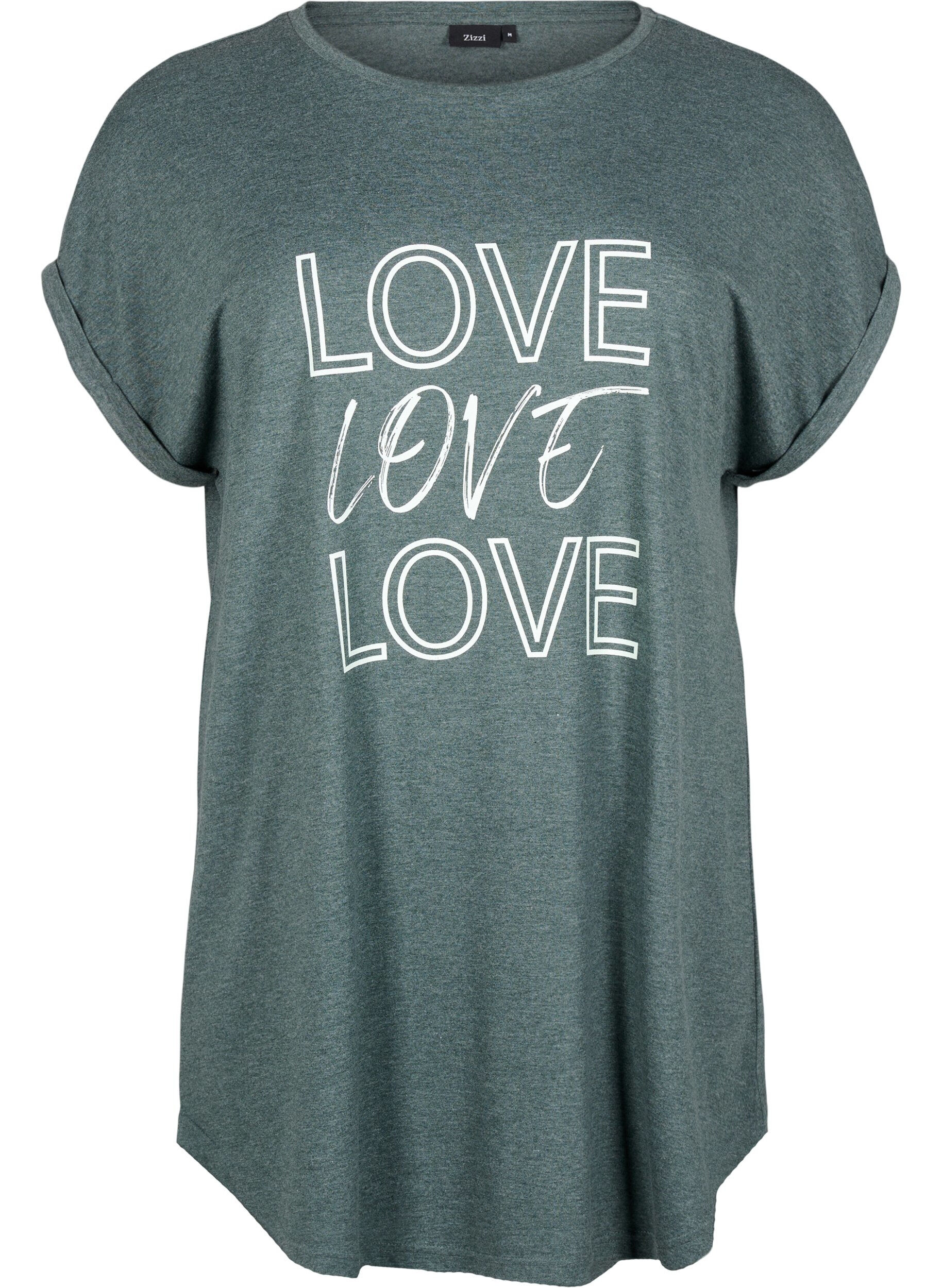 Zizzi Koszula nocna z kr&oacute;tkim rekawem i nadrukiem tekstowym, , Packshot image number 0