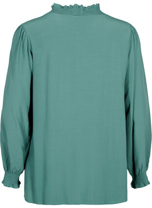 Wiskozowa bluzka koszulowa z dlugimi rekawami, Sea Pine, Packshot image number 1