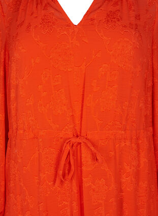 Zakardowa sukienka midi z dlugimi rekawami, Orange.com, Packshot image number 2