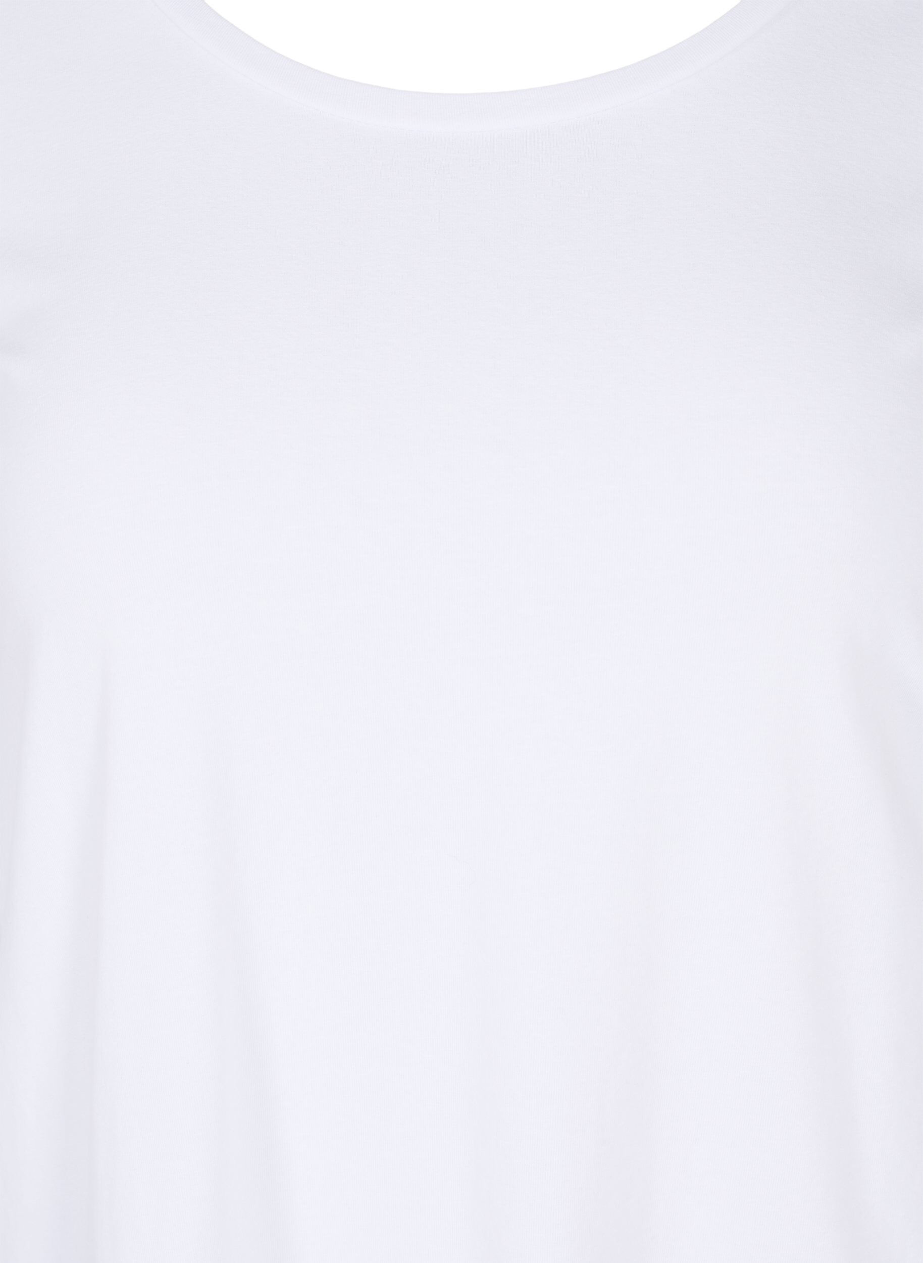 Zizzi Koszulka typu basic z rekawem 3/4, Bright White, Packshot image number 2