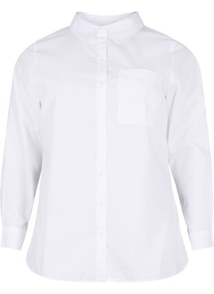Koszula z mieszanki bawelny, Bright White, Packshot image number 0