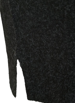 Dzianinowa sukienka z rozcieciem w rekawach, Dark Grey Melange, Packshot image number 4