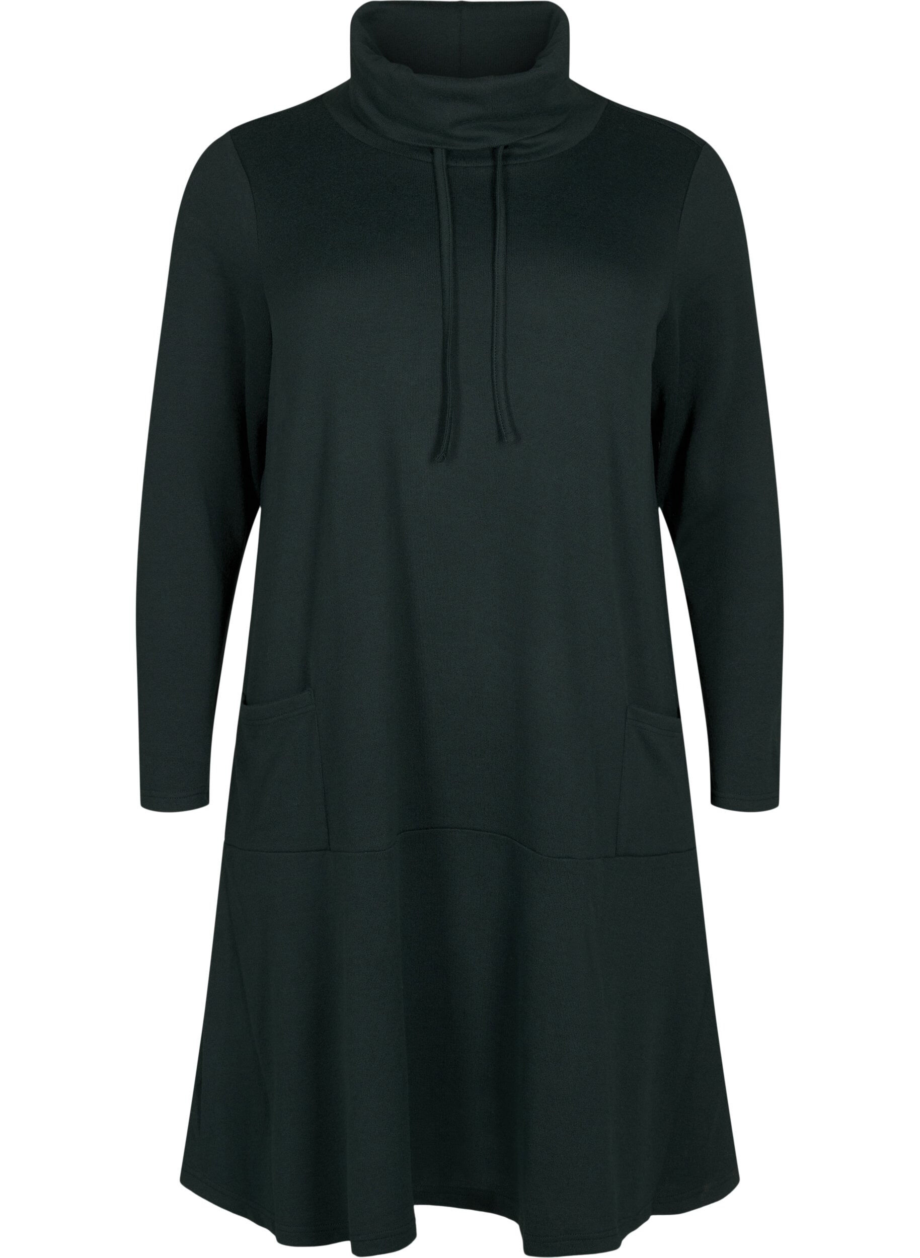 Zizzi Dzersejowa sukienka z golfem i kieszeniami, Zielony, Packshot image number 0