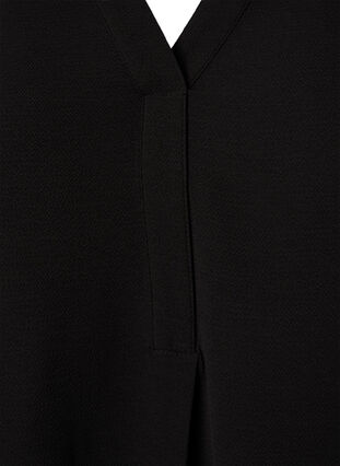 Jednokolorowy top z dekoltem w szpic, Black, Packshot image number 2