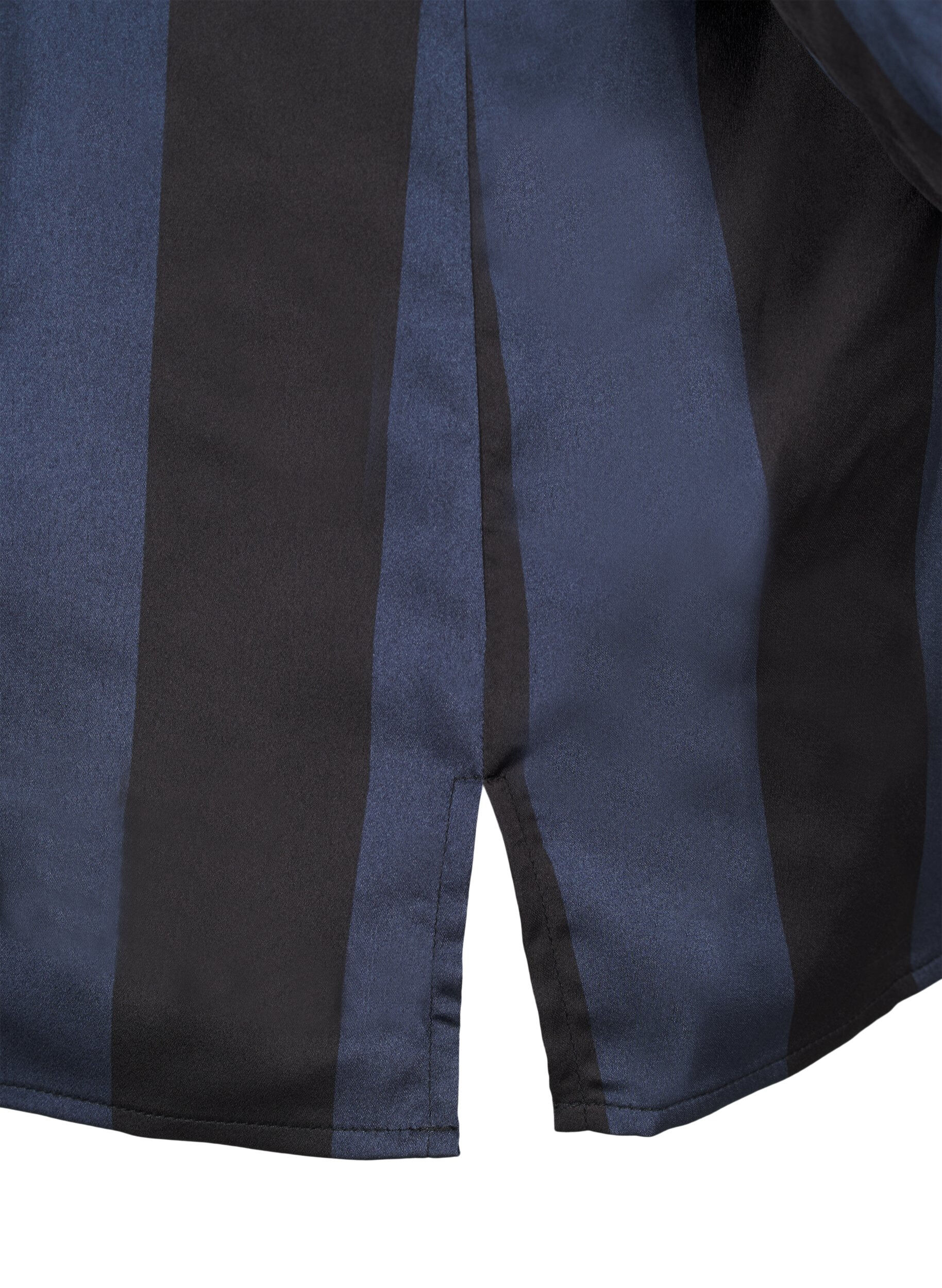 Zizzi Satynowa koszula w paski, Spellbound w. Black, Packshot image number 3