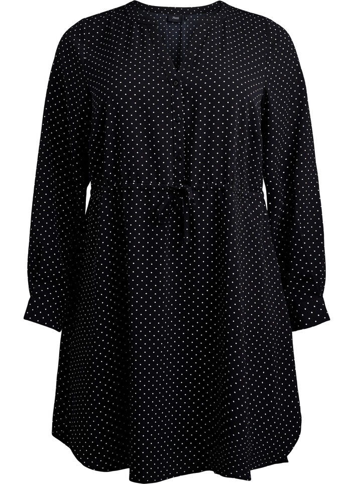 Sukienka do kolan z wiazanym paskiem, Czarne, Packshot image number 0