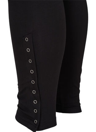 Wiskozowe legginsy z zatrzaskami, Black, Packshot image number 3