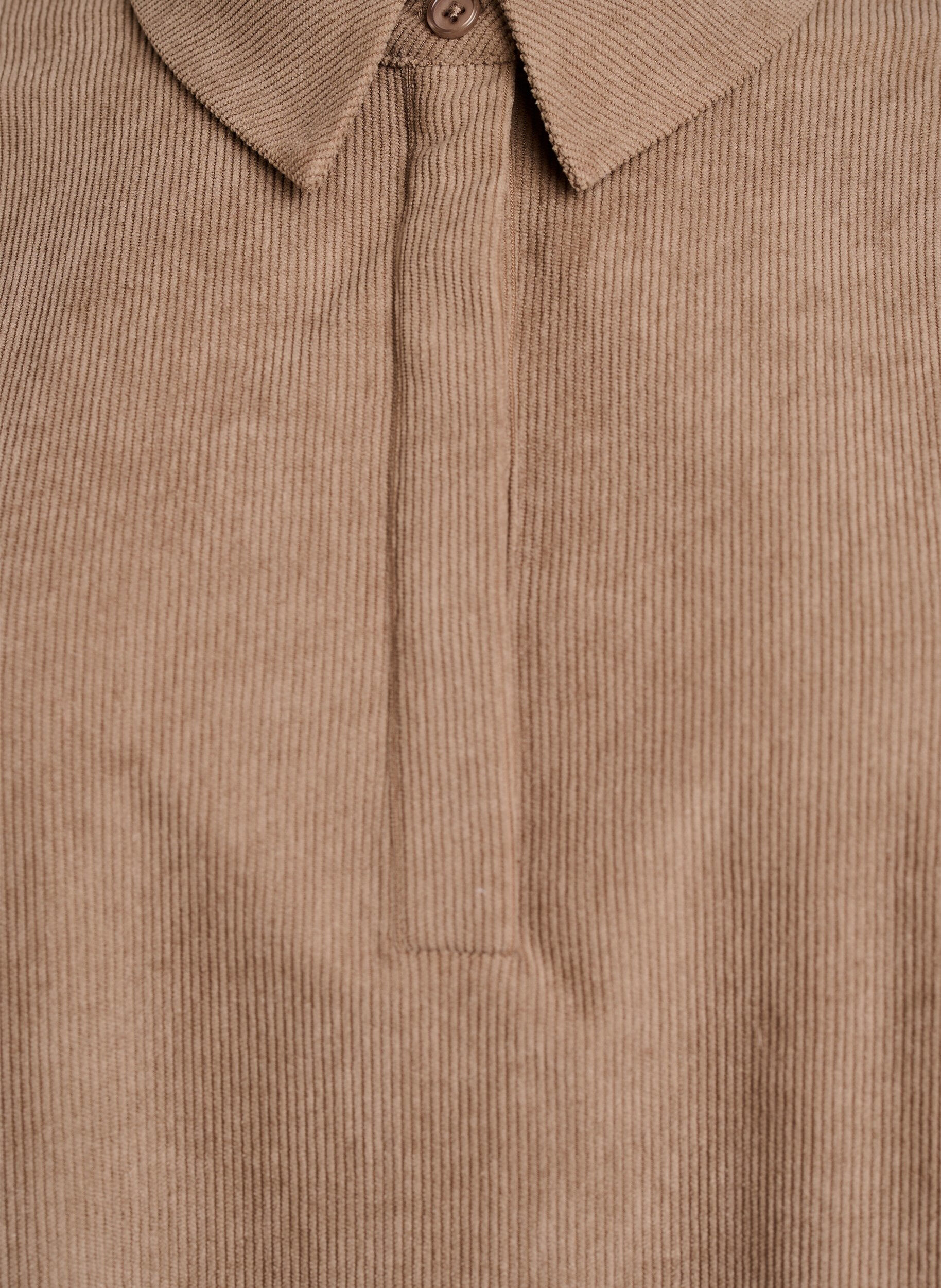 Zizzi Sztruksowa bluzka z dlugim rekawem, Brązowy, Packshot image number 2