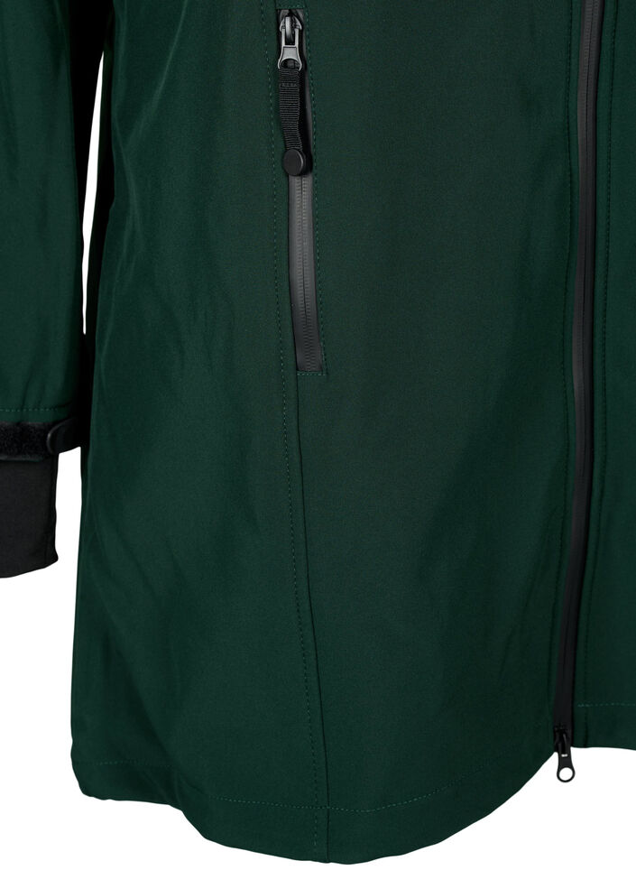 Kurtka softshell z odpinanym kapturem, Zielony, Packshot image number 3