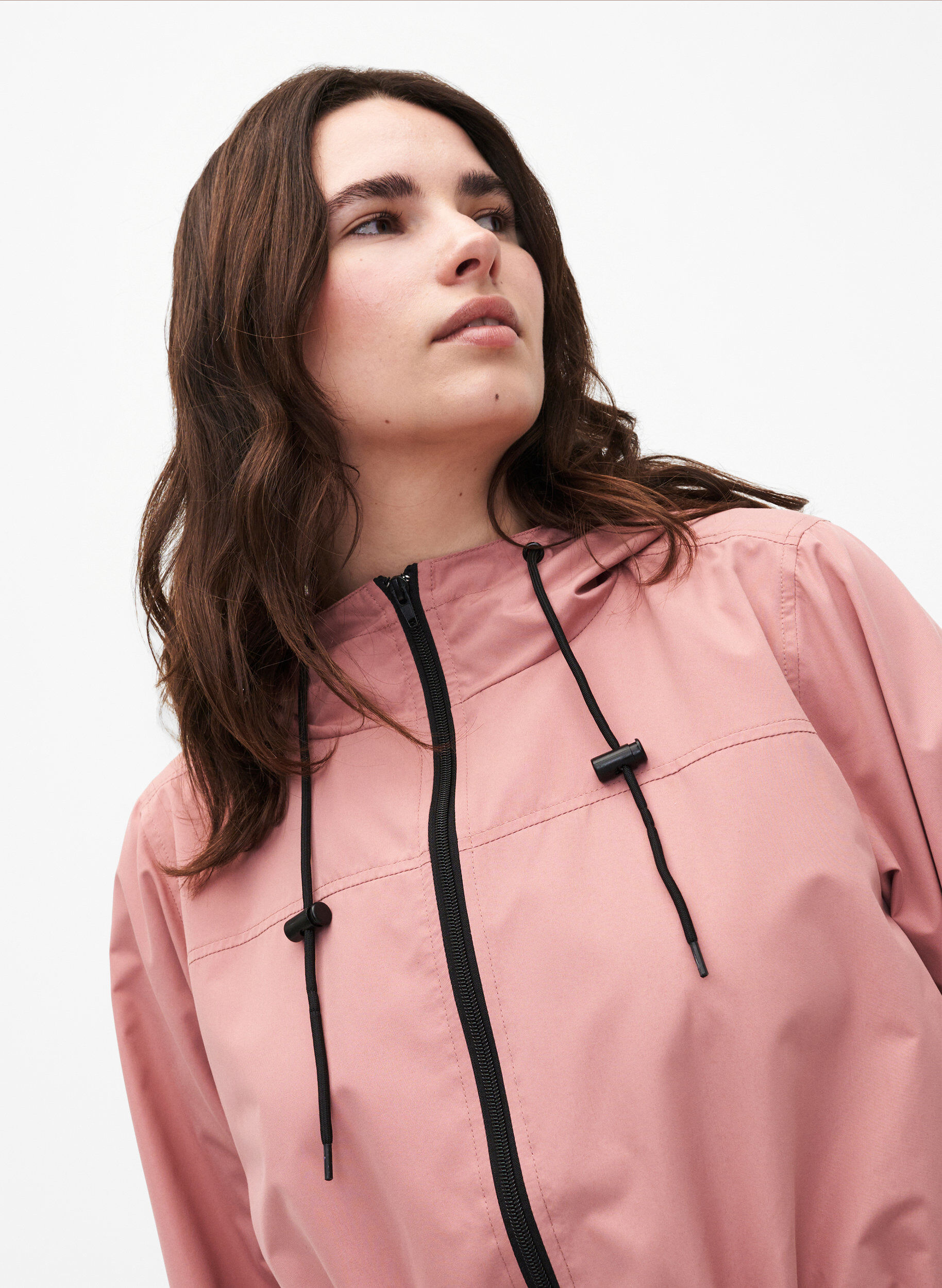 Zizzi Flash &ndash; wodoodporna parka z kapturem, Ash Rose, Model image number 2