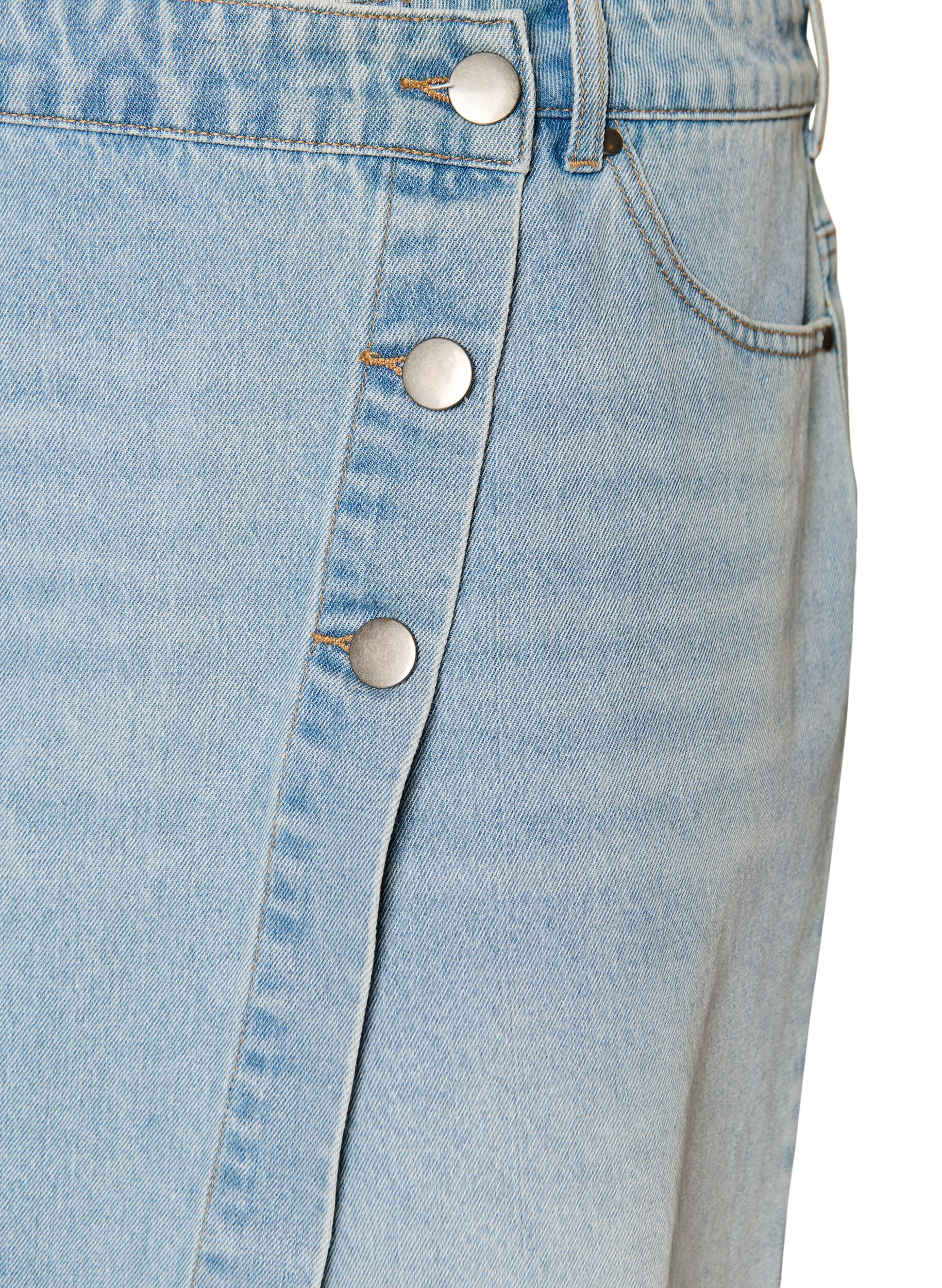 ZizziJeansszorty z efektem kopertowym i wysokim stanem, Niebieskie, Packshot image number 2