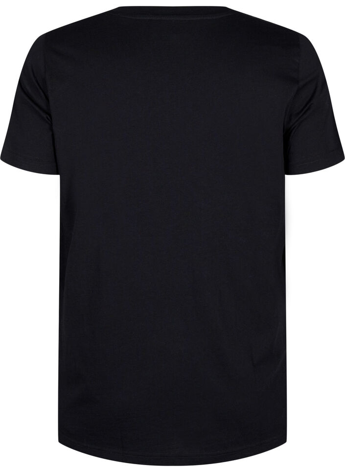 Bawelniana koszulka z krysztalkami, Black w. Dream, Packshot image number 1