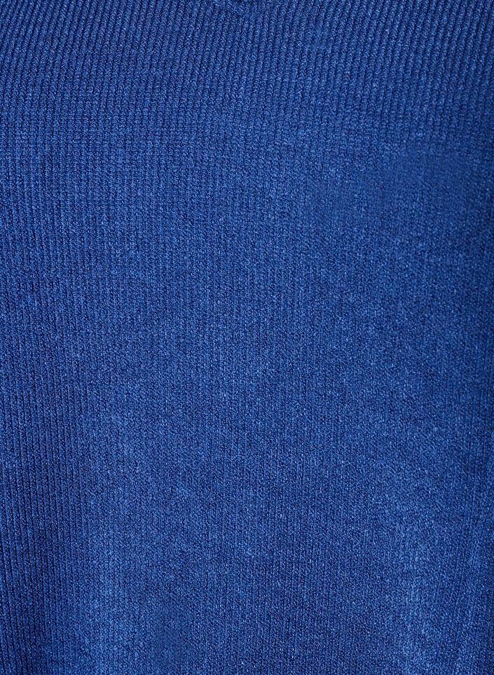 Bluzka z dzianiny o ryflowanej fakturze i kroju A-line, Niebieskie, Packshot image number 2