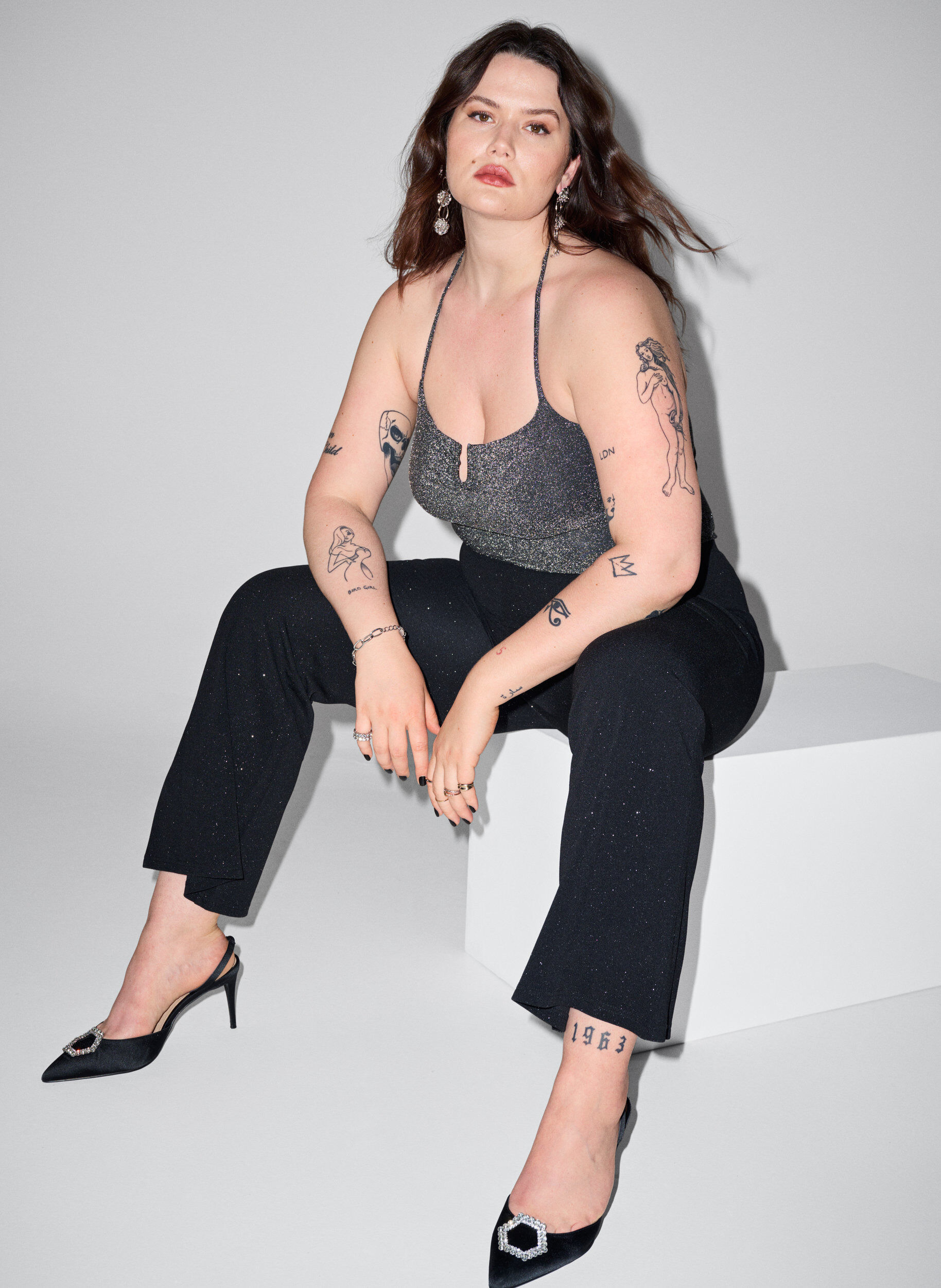 Zizzi Srebrny top bez rekaw&oacute;w, Black Silver, Image image number 0