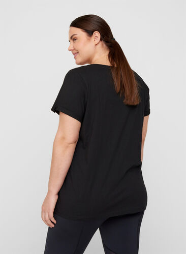 Sportowa koszulka z nadrukiem, Black Motivated, Model image number 1
