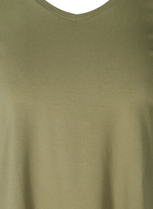 Koszulka typu basic z dekoltem w serek, Deep Lichen Green, Packshot image number 2