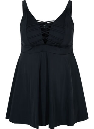 Sukienka kapielowa ze sznurkami, Black, Packshot image number 0