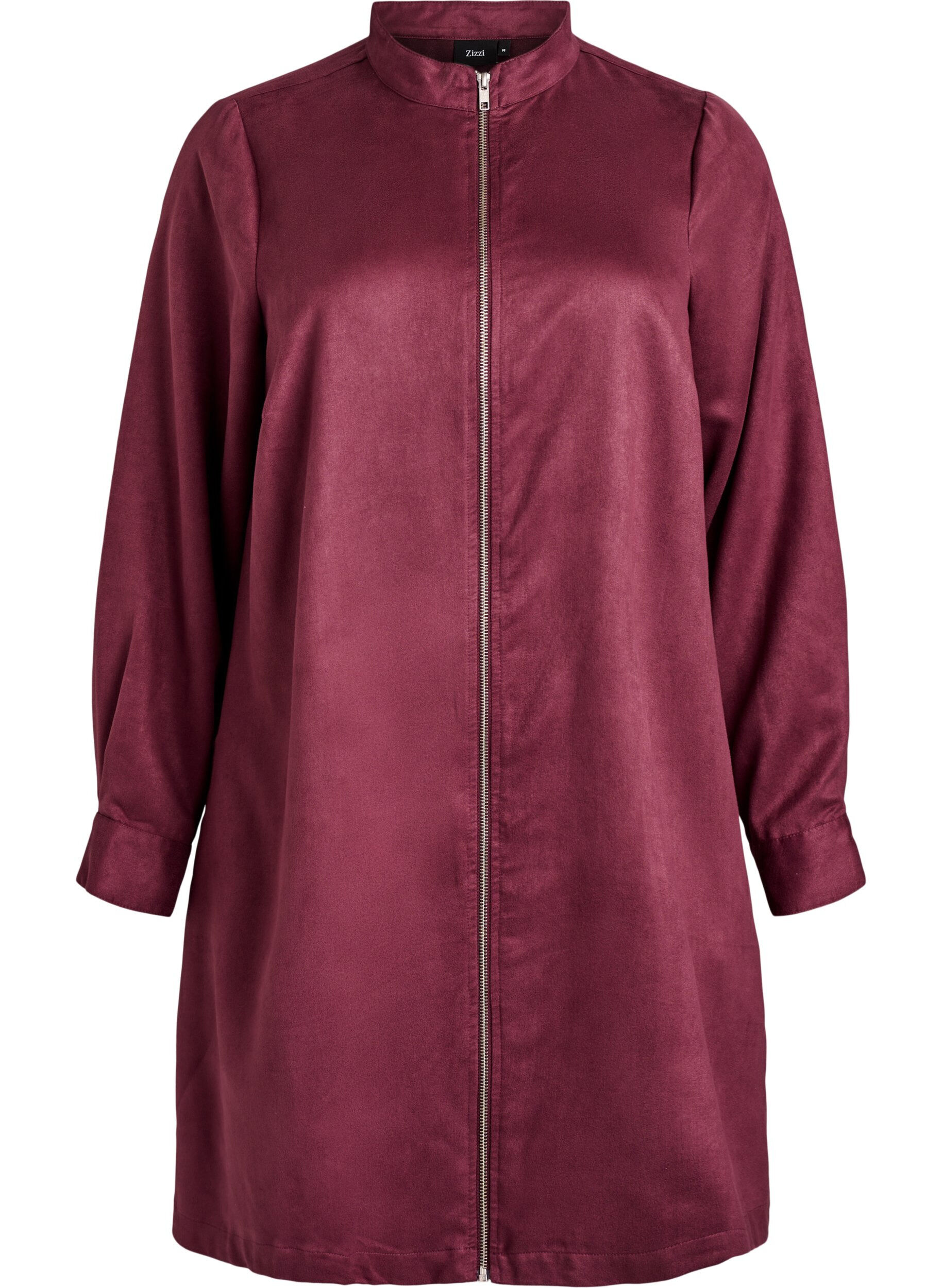 Dluga koszula z imitacji zamszu z zamkiem