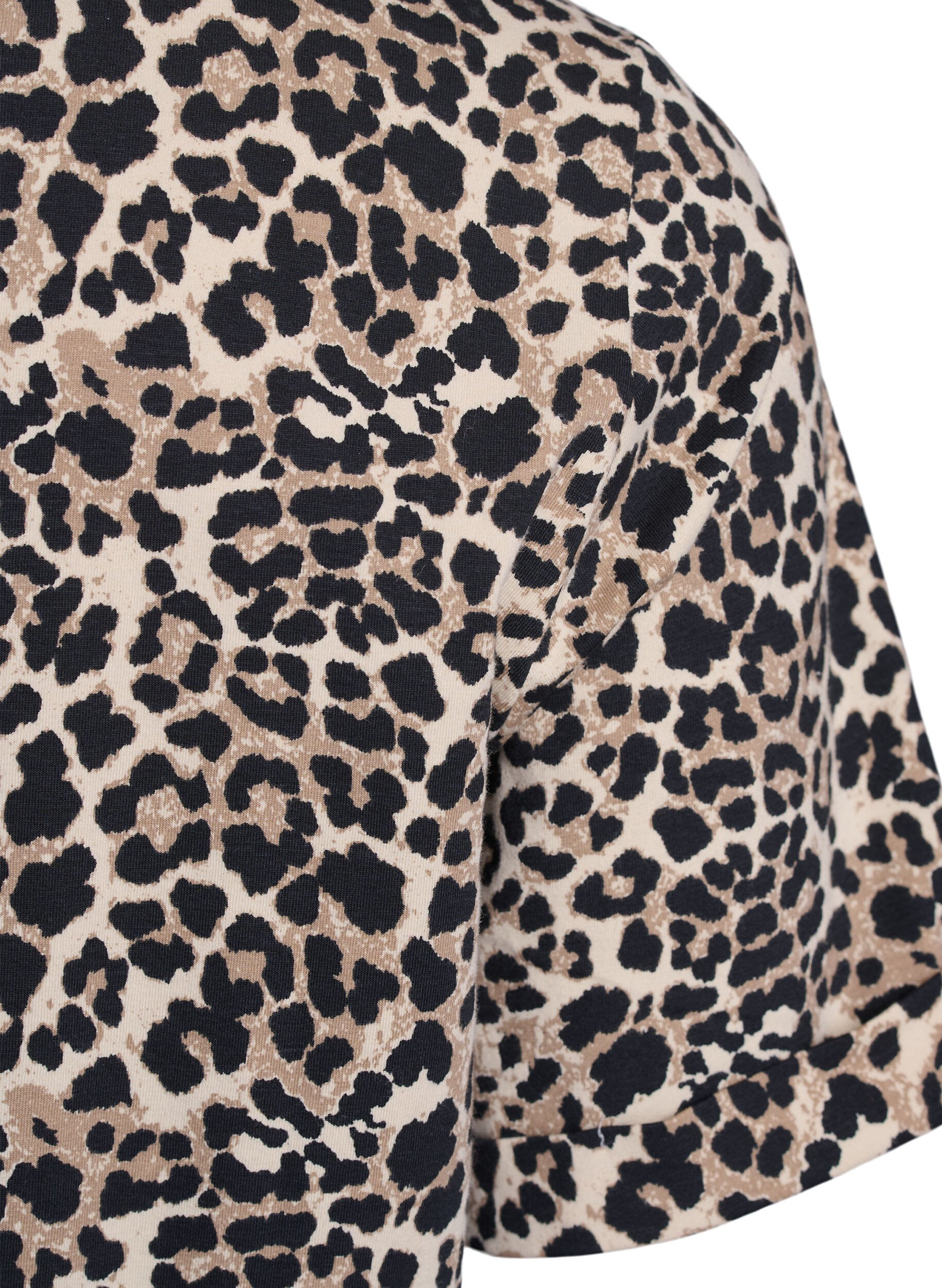 Zizzi Koszulka z okraglym dekoltem i nadrukiem na calej powierzchni, Brązowy, Packshot image number 3