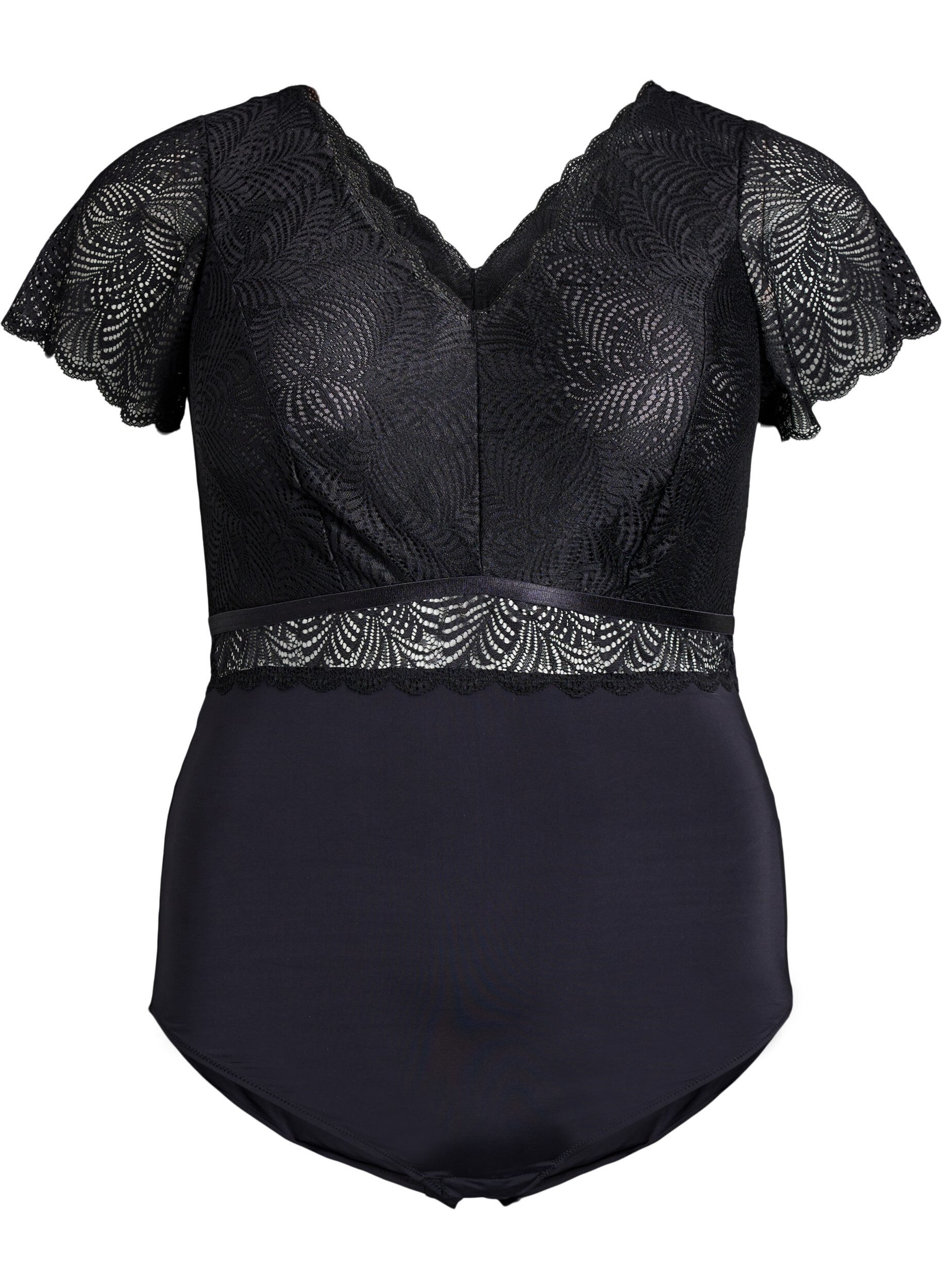 Body z koronka i kr&oacute;tkim rekawem