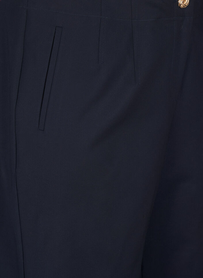 Spodnie o prostym kroju z wysoka talia, Niebieskie, Packshot image number 2