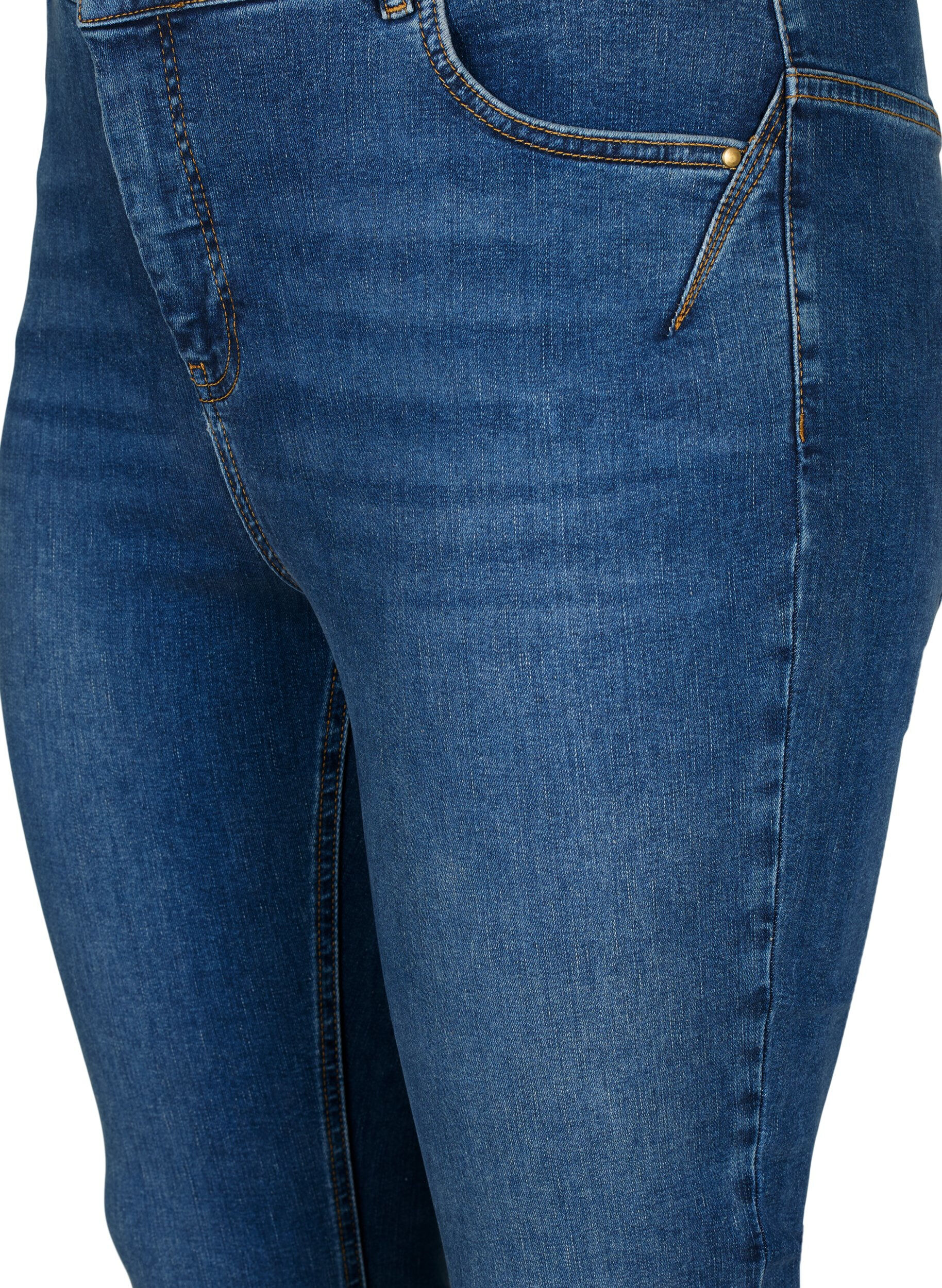 Zizzi Bardzo waskie jeansy Amy z wysokim stanem, Blue denim, Packshot image number 2