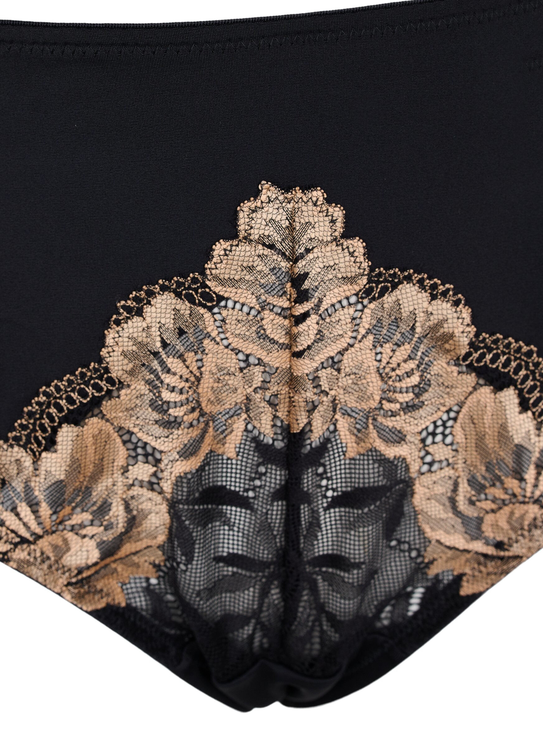 Zizzi Tai briefs with lace, Black, Packshot image number 2