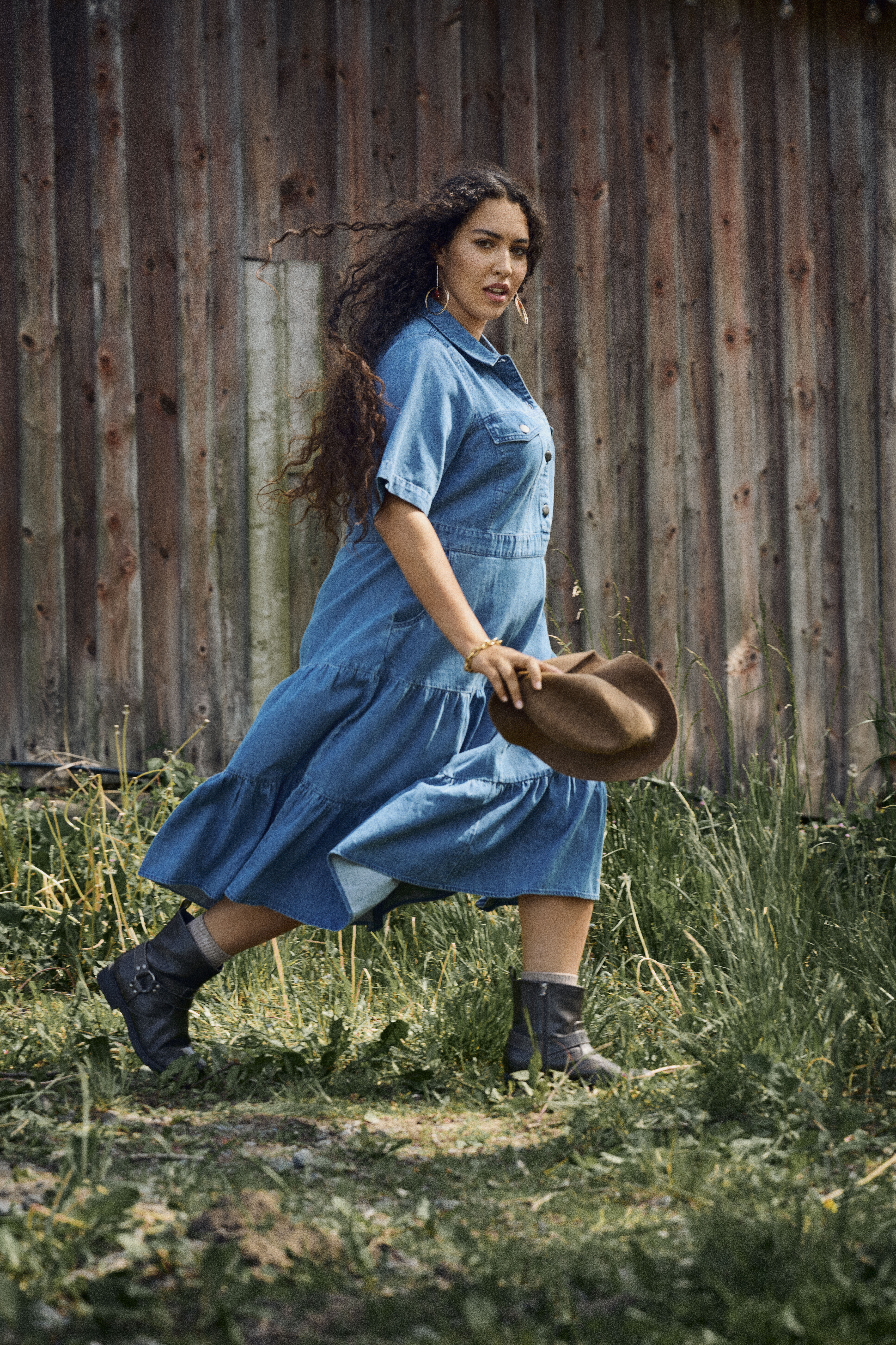 Dżinsowa sukienka midi, , Model