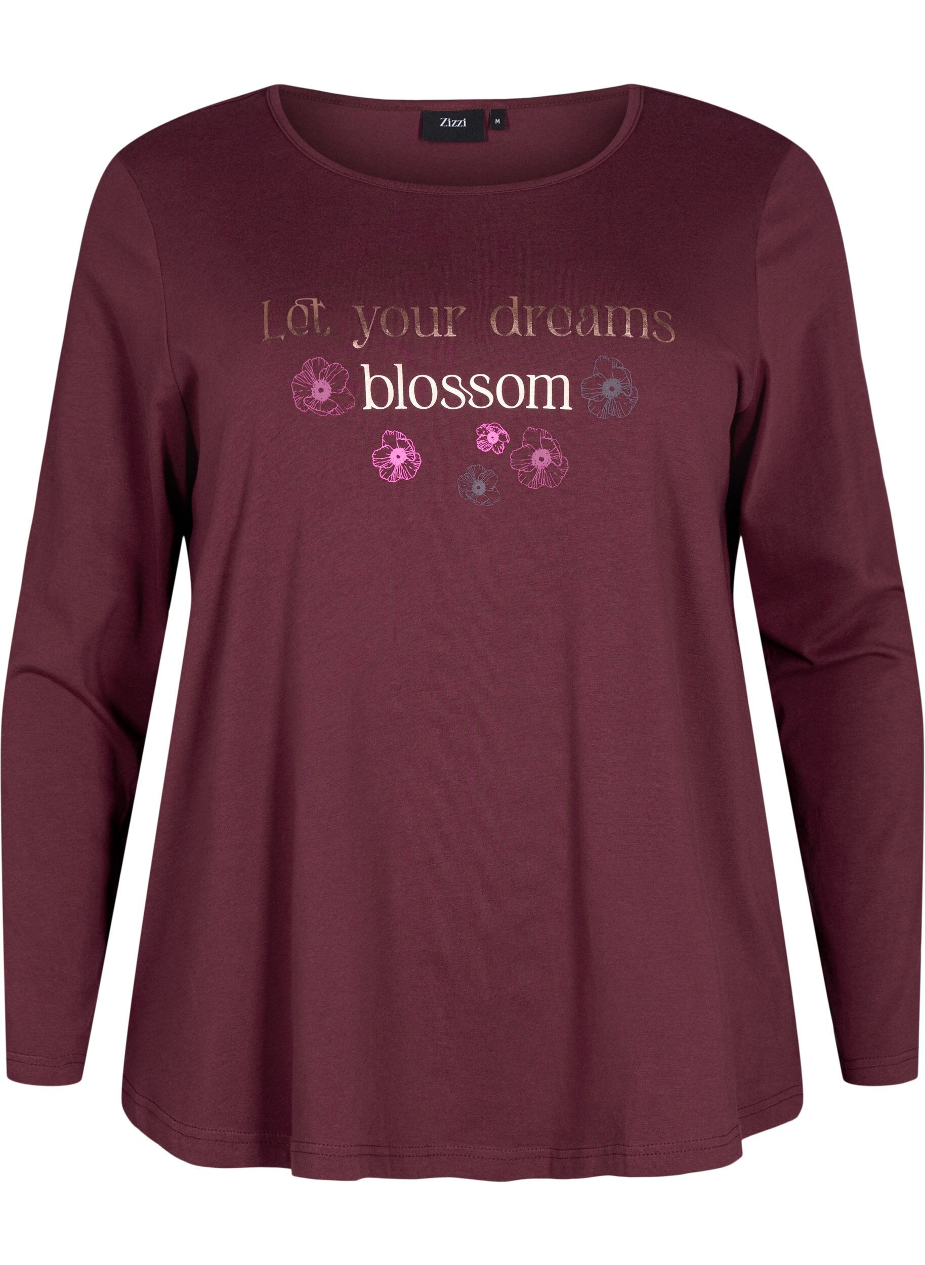 Zizzi Bawelniana koszula nocna z tekstowym nadrukiem, Czerwony, Packshot image number 0