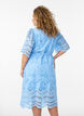 Sukienka-koszulka w stylu broderie anglaise z pasem do wiazania, Niebieskie, Model image number 2