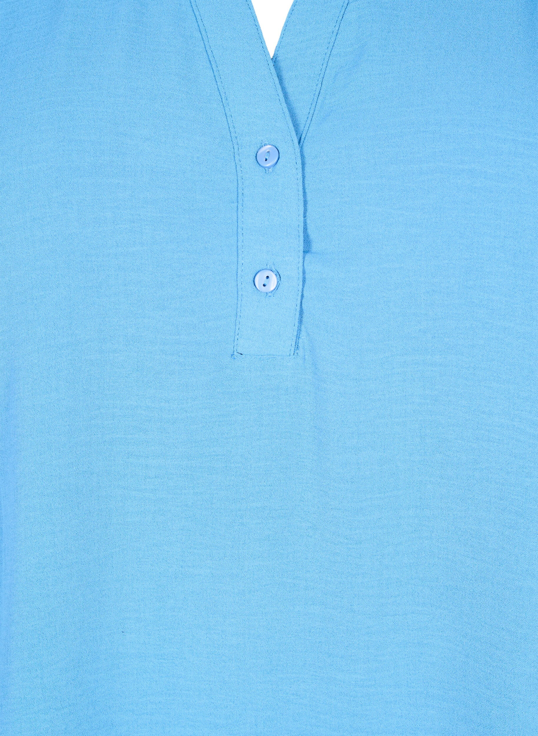 Zizzi Bluzka koszulowa z dlugimi rekawami i dekoltem w serek, Riverside, Packshot image number 2