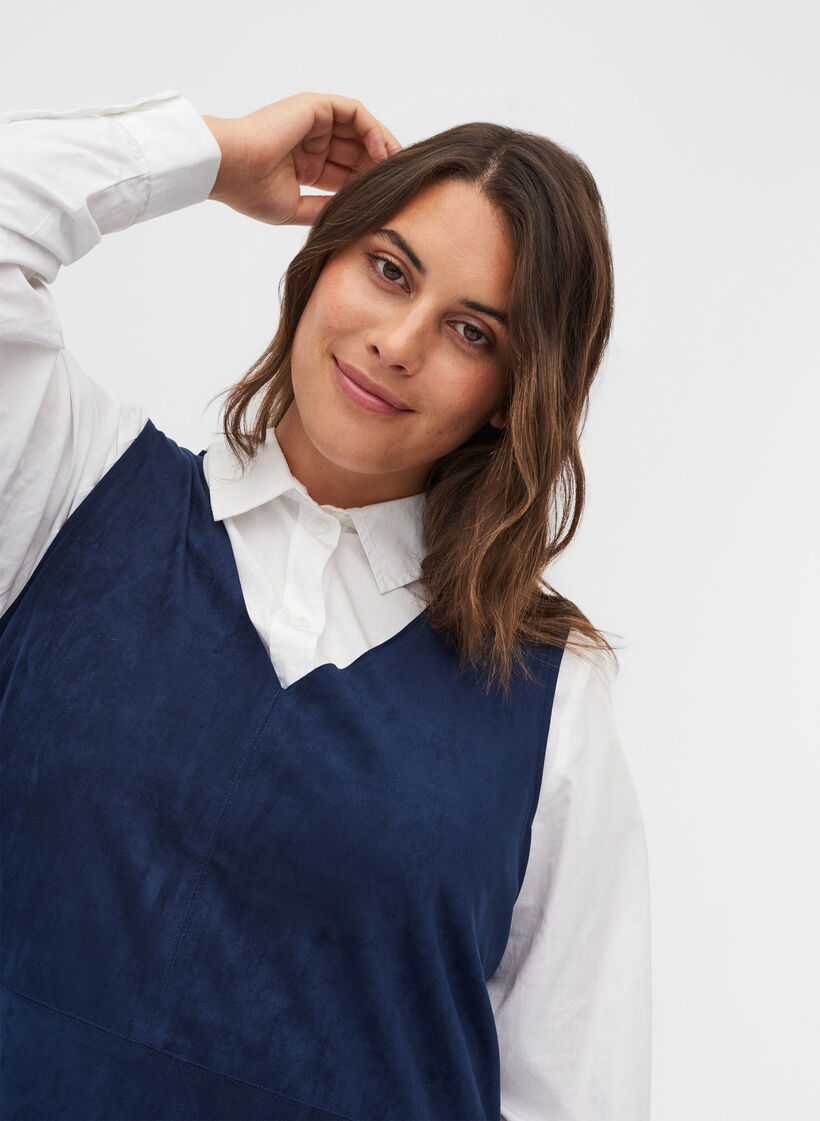 Sleeveless A-line dress, Dark Blue, Model image number 2