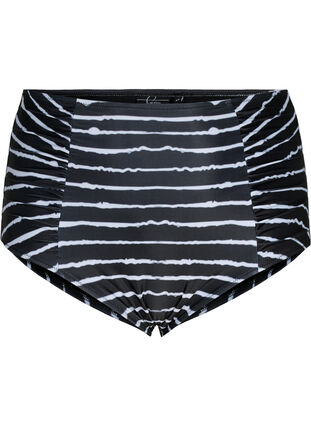 Doly bikini w paski z wysokim stanem, Black White Stripe, Packshot image number 0