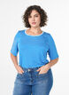 Koszulka z TENCEL&trade; Lyocell i paskami, Niebieskie, Model image number 0