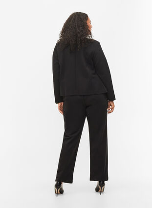 Klasyczne spodnie o szerokich nogawkach, Black, Model image number 1