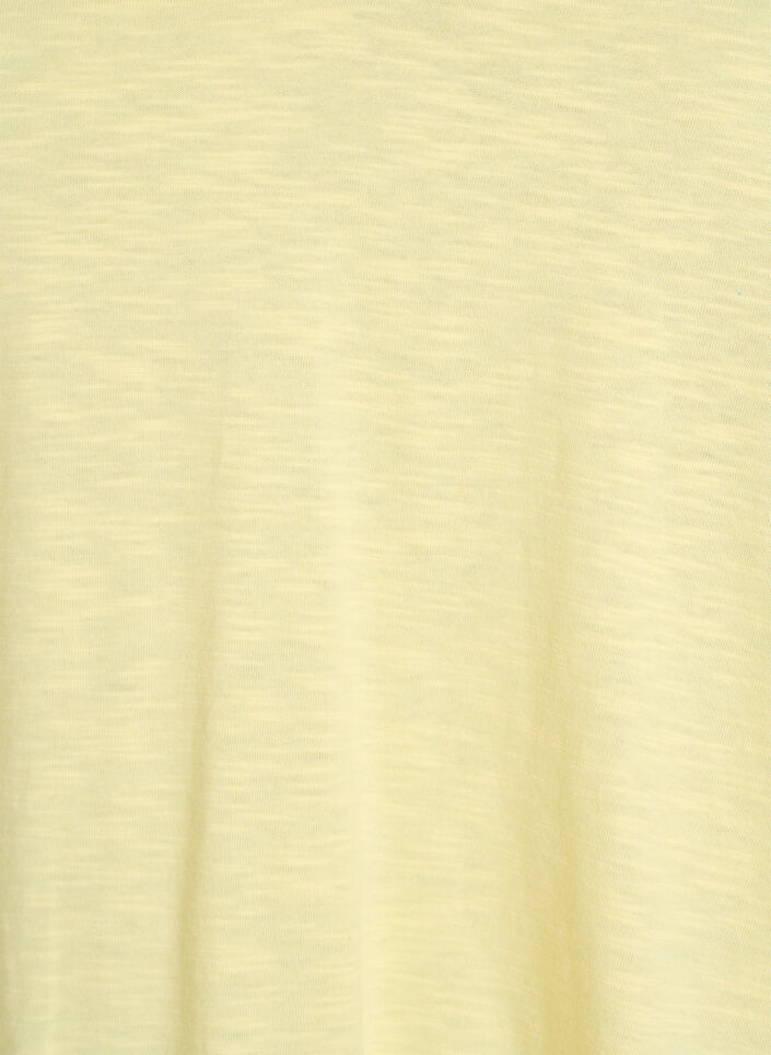 Podstawowa koszulka z kr&oacute;tkim rekawem i dekoltem w szpic, Ż&oacute;łty, Packshot image number 2