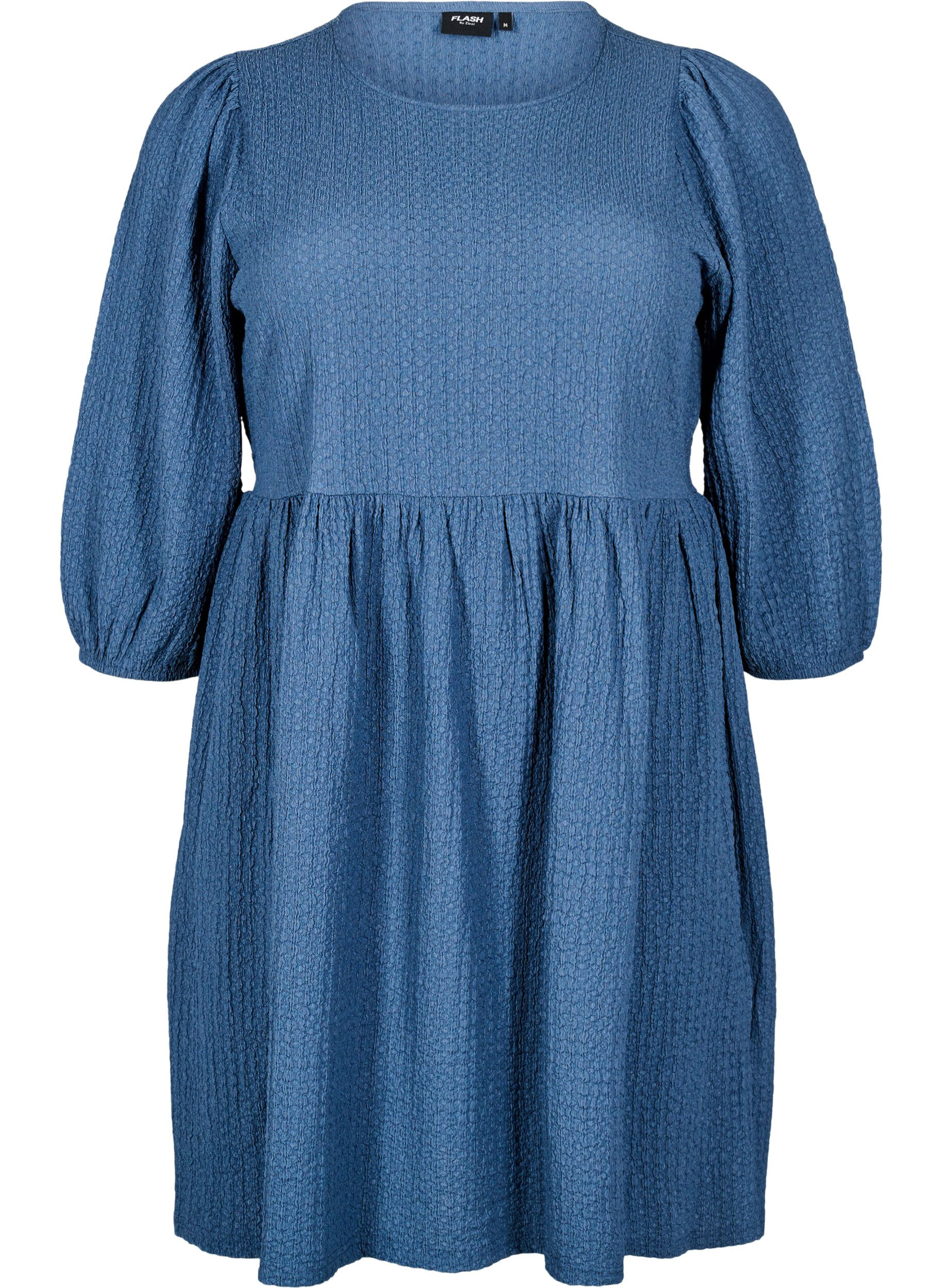 Zizzi FLASH - Kr&oacute;tka sukienka z faktura i rekawami 3/4, Sargasso Sea, Packshot image number 0