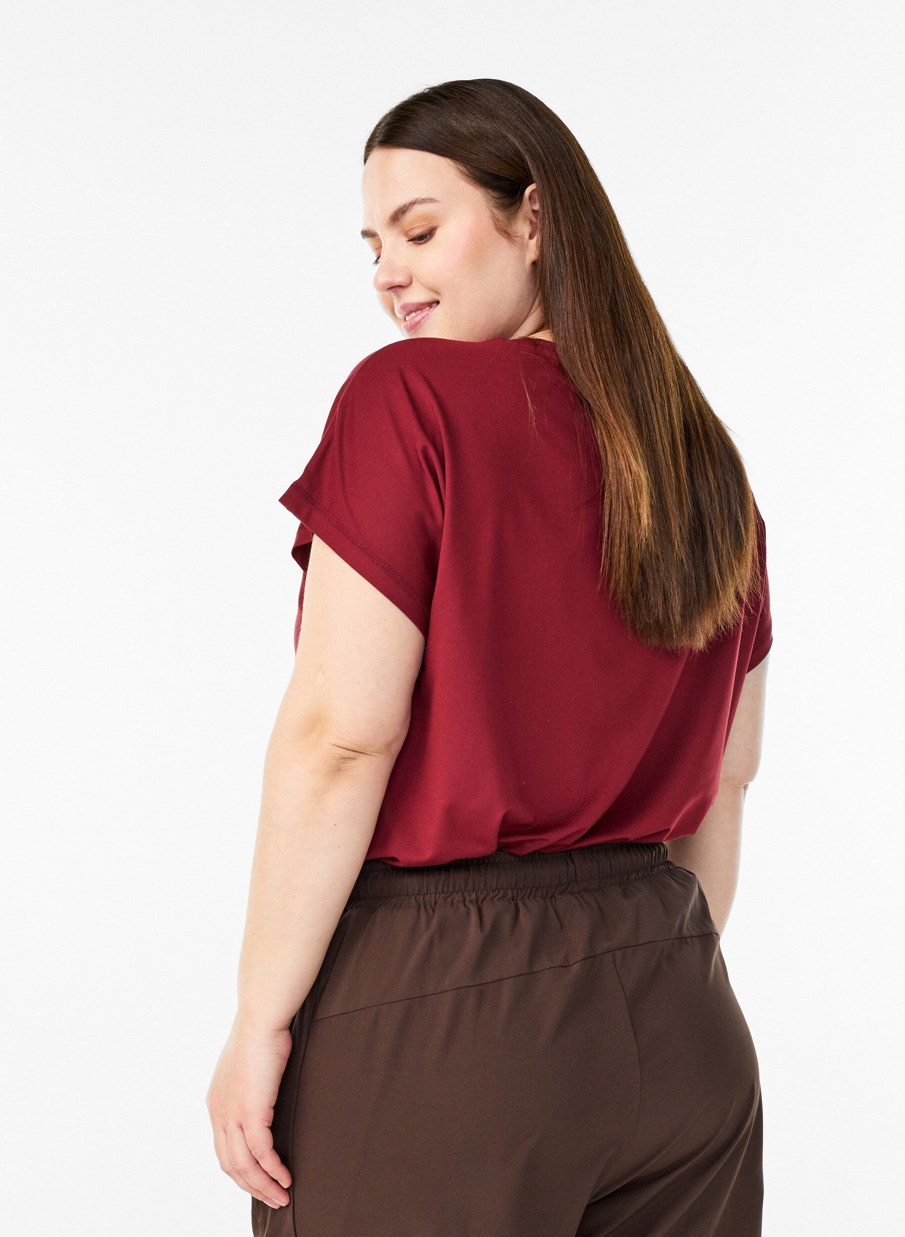 Zizzi Koszulka treningowa w jednolitym kolorze, Czerwony, Model image number 2