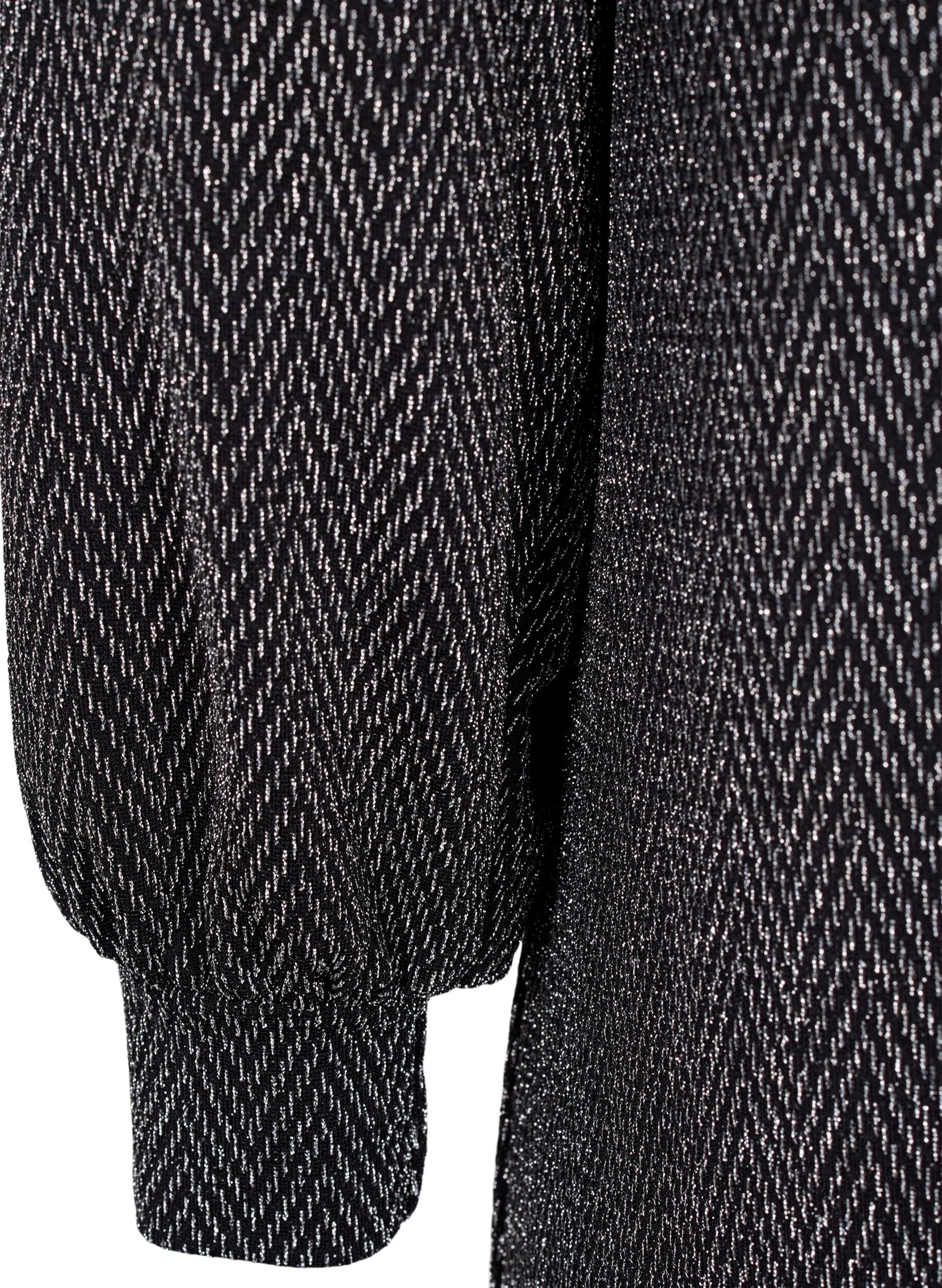 Zizzi Sukienka w zygzakowaty wz&oacute;r z brokatem, Silver ZigZagShimmer, Packshot image number 3