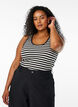 Tank top w paski o prazkowanej strukturze, Czarne, Model image number 0