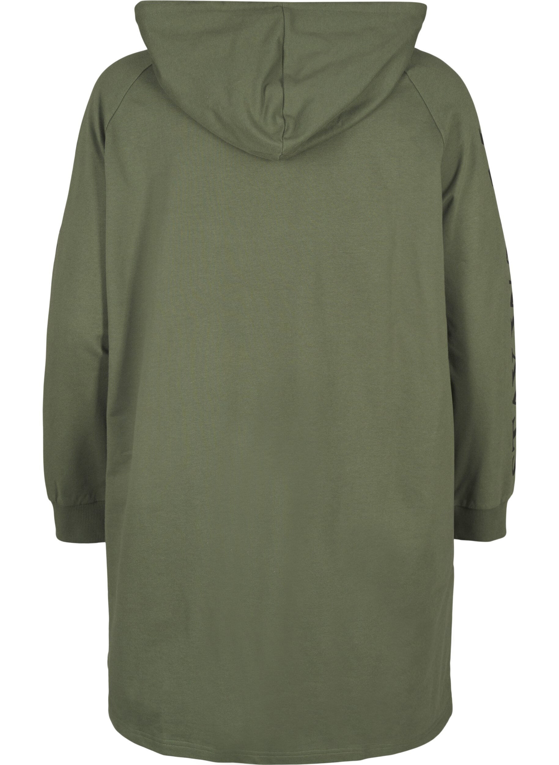 Zizzi Bluza oversize z nadrukiem na rekawach, Thyme w. Black, Packshot image number 1