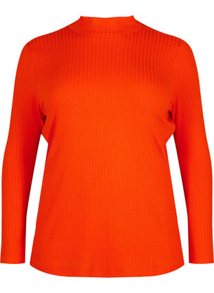 Dopasowana bluzka z wiskozy z wysokim dekoltem, Orange.com, Packshot image number 0