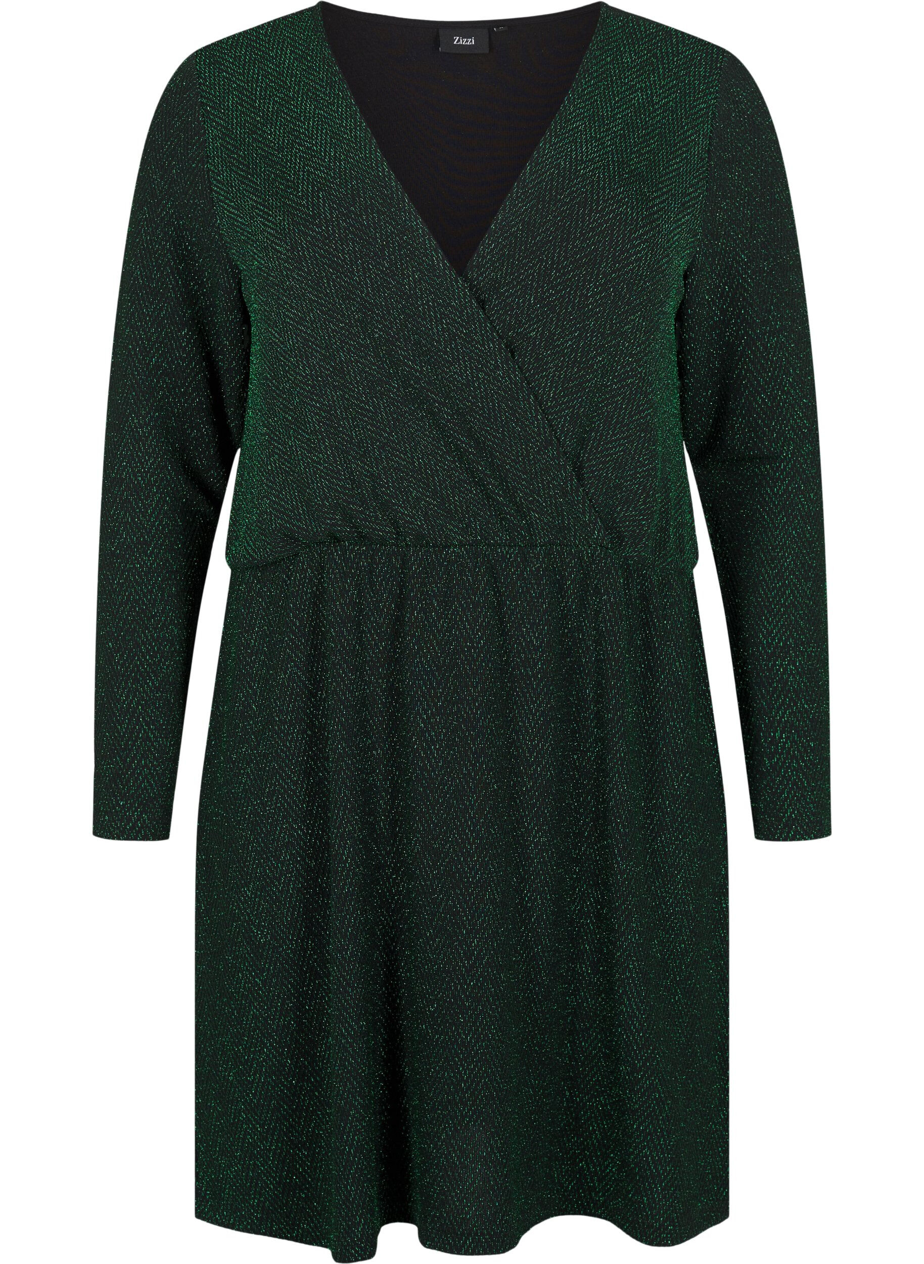 Zizzi Blyszczaca sukienka w zygzaki, Scarab ZigZagShimmer, Packshot image number 0