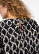 Bluzka z dlugimi rekawami, nadrukiem i kokardkami, Czarne, Model image number 3