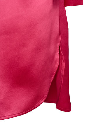 Dluga blyszczaca koszula z rozcieciem, Pink Flambé, Packshot image number 3