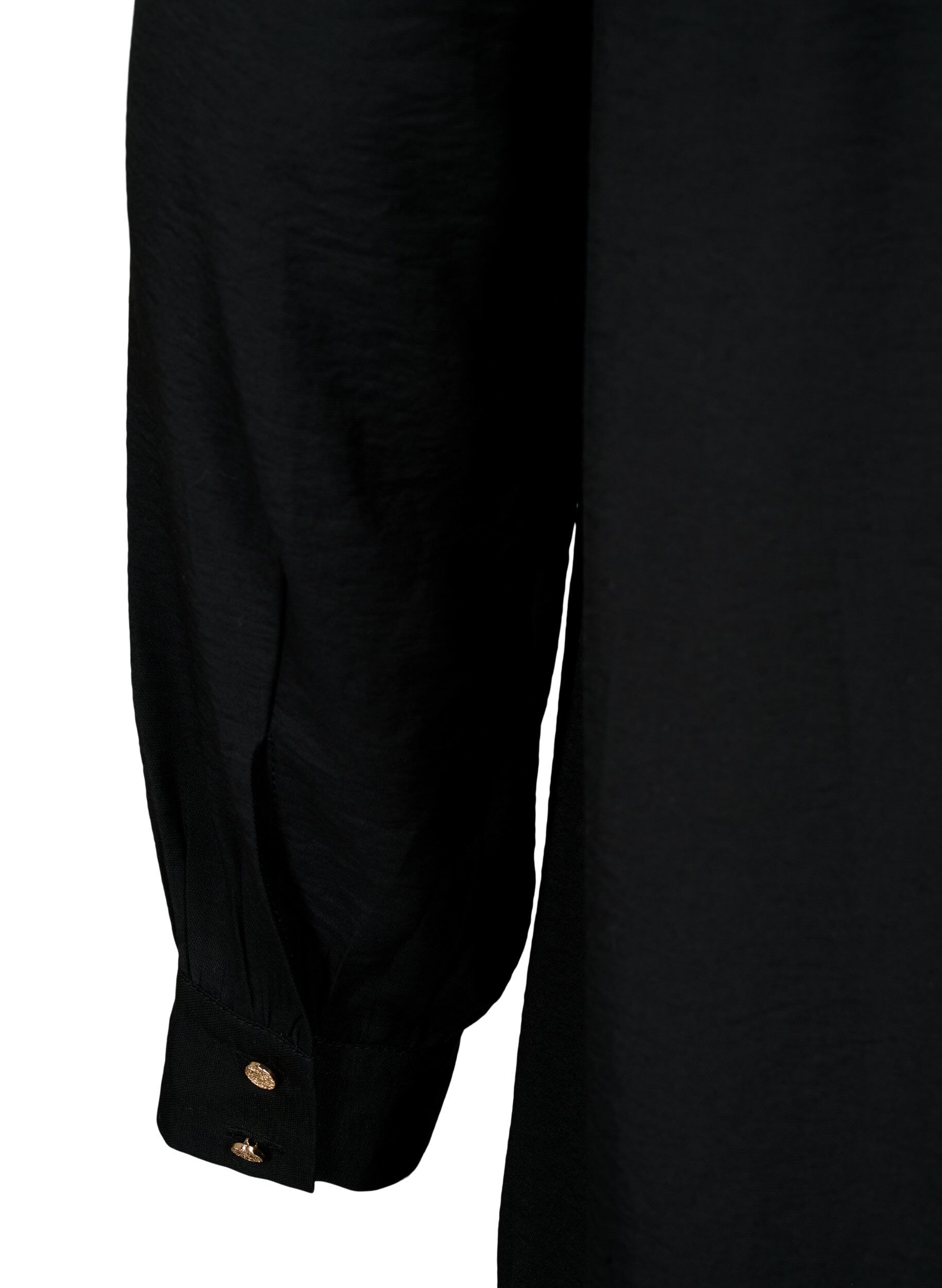 Zizzi Kr&oacute;tka sukienka z dekoltem z falbana, Black, Packshot image number 3