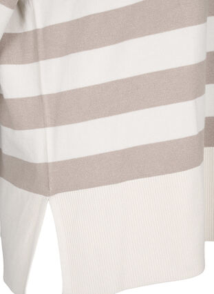 Sweter z wiskozy w paski z rekawem 3/4, Birch/Simply Taupe, Packshot image number 3