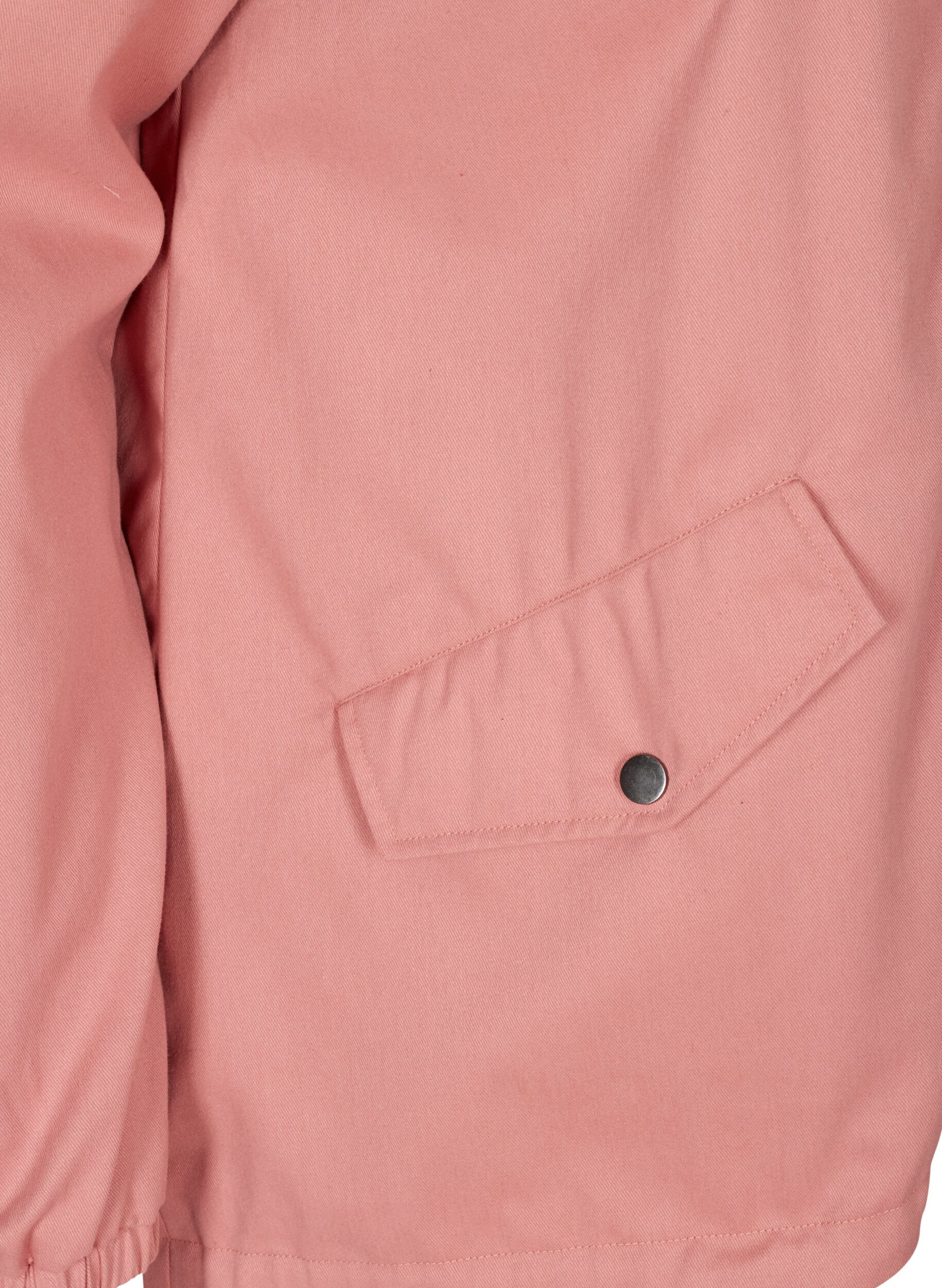 Zizzi Short jacket with a hood and pockets, Ash Rose, Packshot image number 3